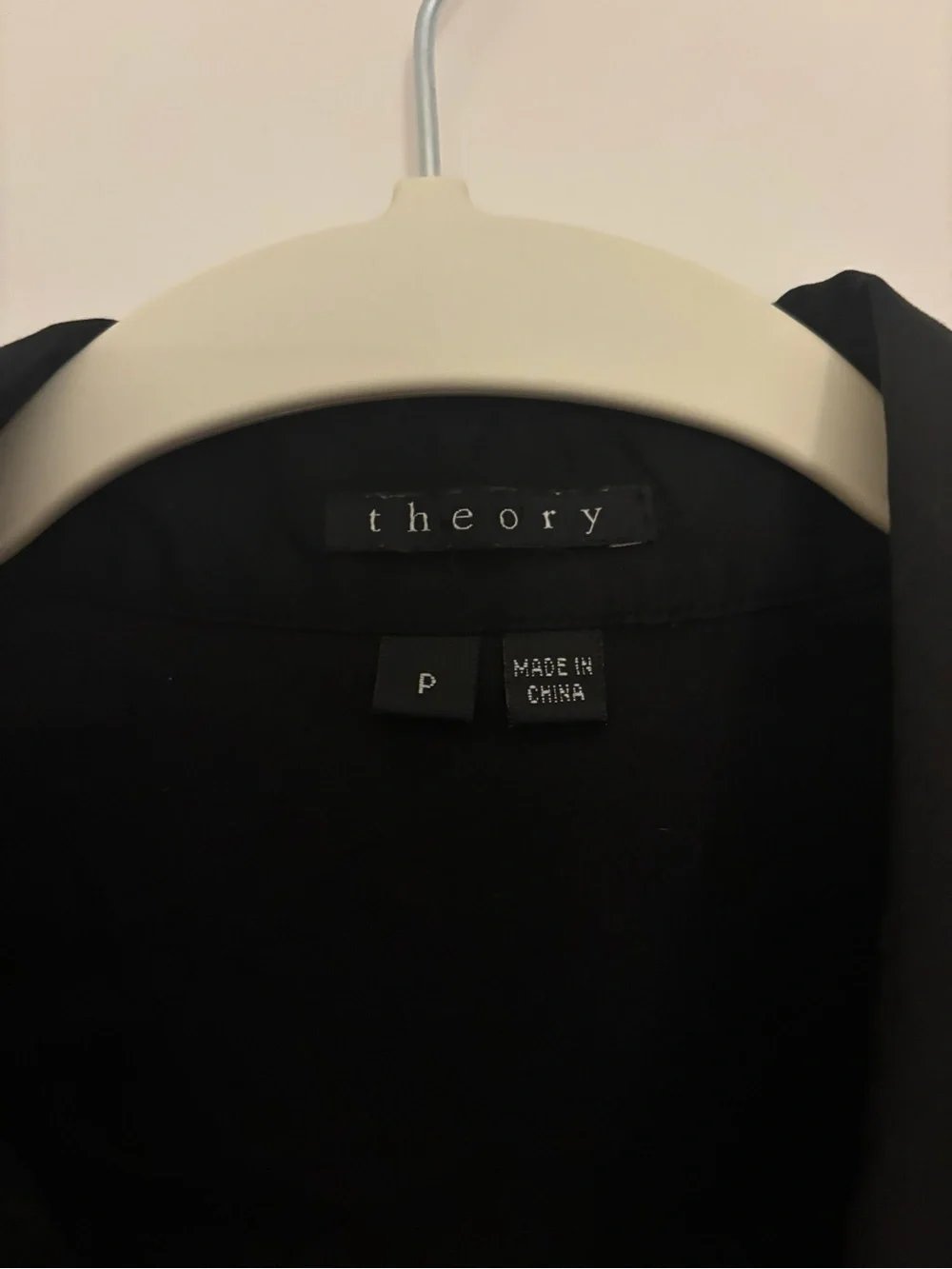 Theory Black Short-Sleeve Button-Up Top